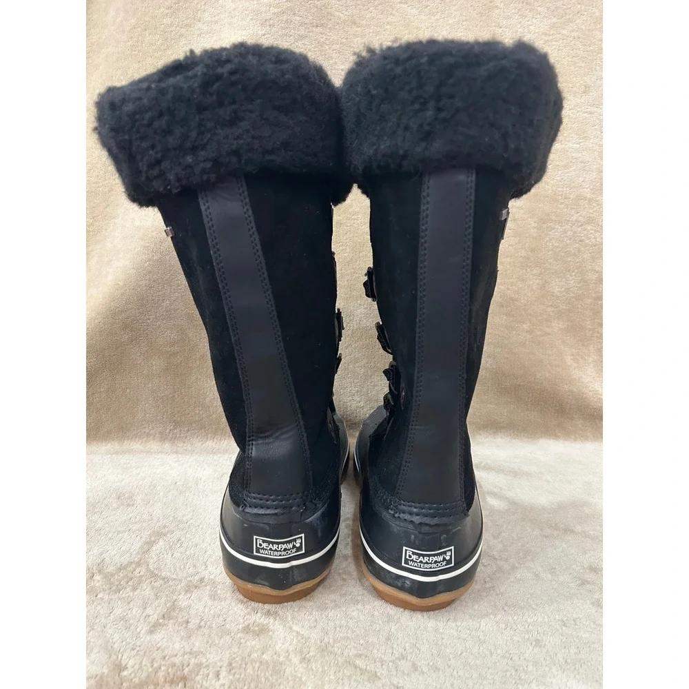 Bear paw Womens 8 Denali Insulated Waterproof Winter Lace Up Boots Black